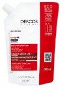 VICHY Dercos Energy+ Energiát adó sampon hajhullás ellen 500 ml, környezetbarát utántöltő
